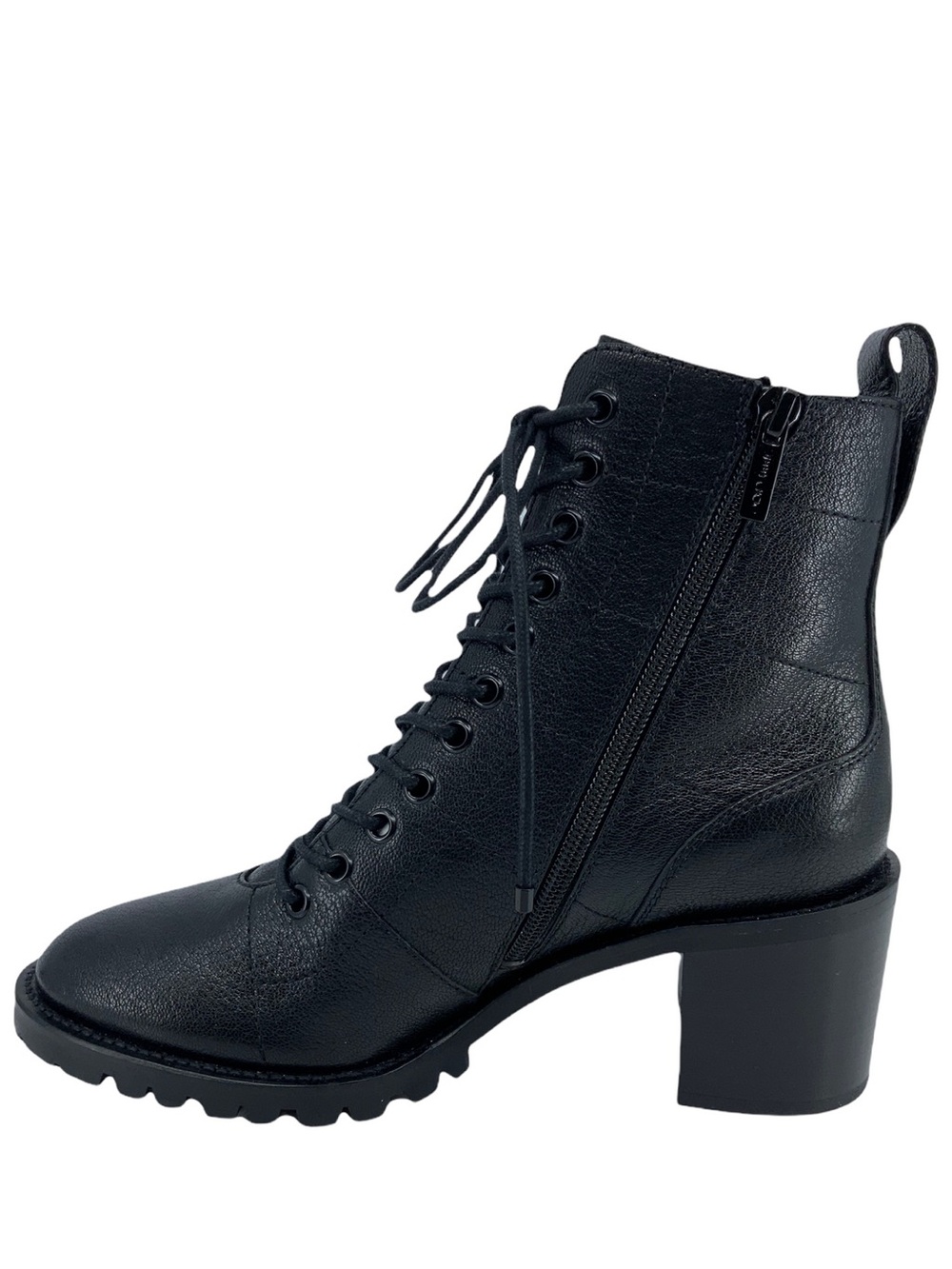 Jimmy Choo Black Leather Lace-Up Block Heel Boots - size 39.5 - Picture 3 of 12
